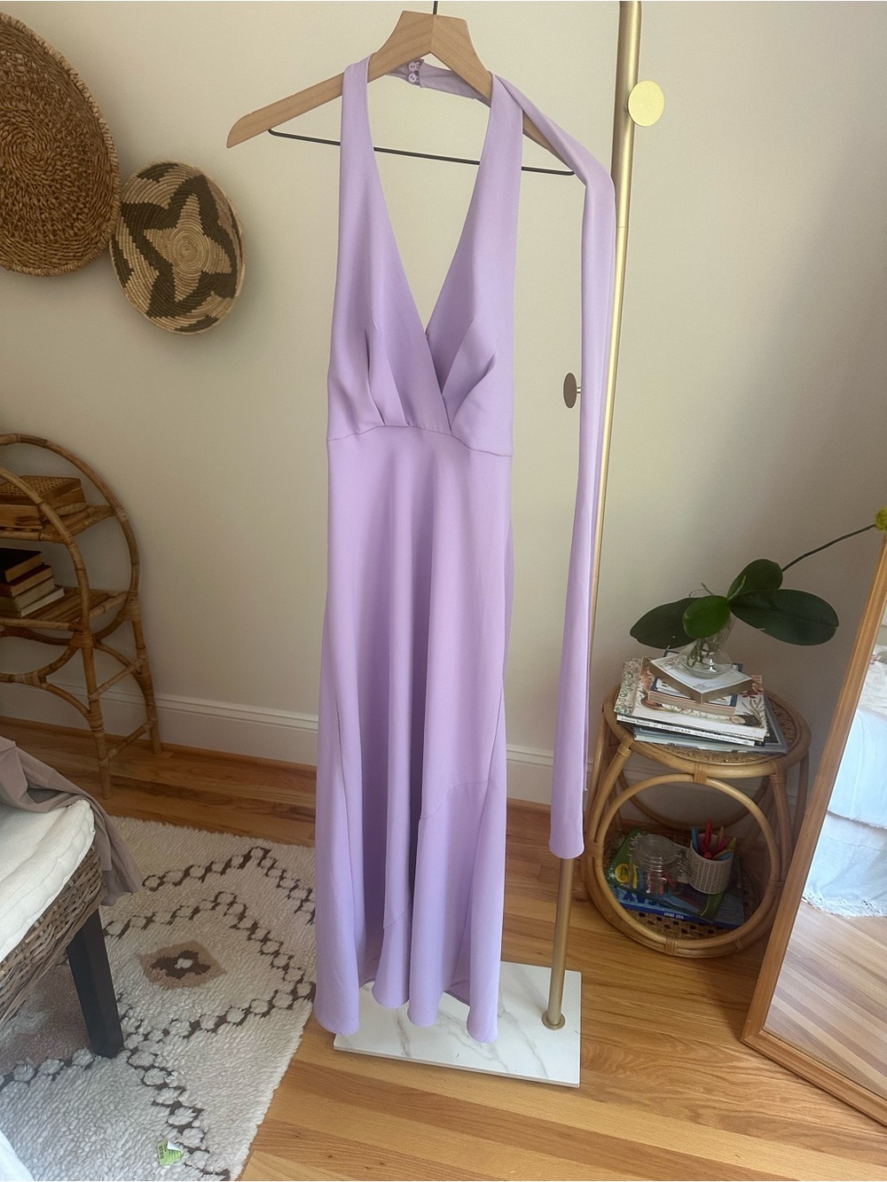 ASTR Hilaire Halter Midi Dress Size Medium Lilac - Picture 5 of 12
